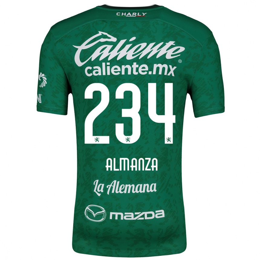 Niño Fútbol Camiseta Román Almanza #234 Verde Blanco 1ª Equipación 2024/25 Argentina