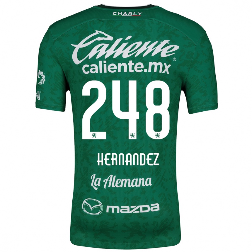 Niño Fútbol Camiseta Fernando Hernández #248 Verde Blanco 1ª Equipación 2024/25 Argentina