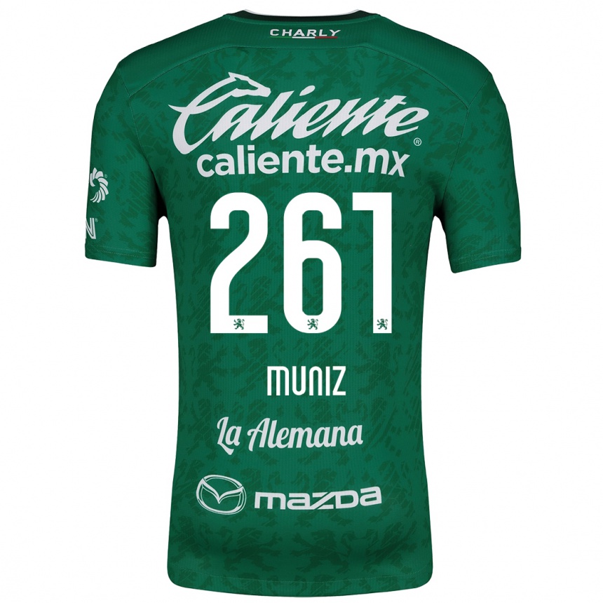 Niño Fútbol Camiseta César Muñiz #261 Verde Blanco 1ª Equipación 2024/25 Argentina