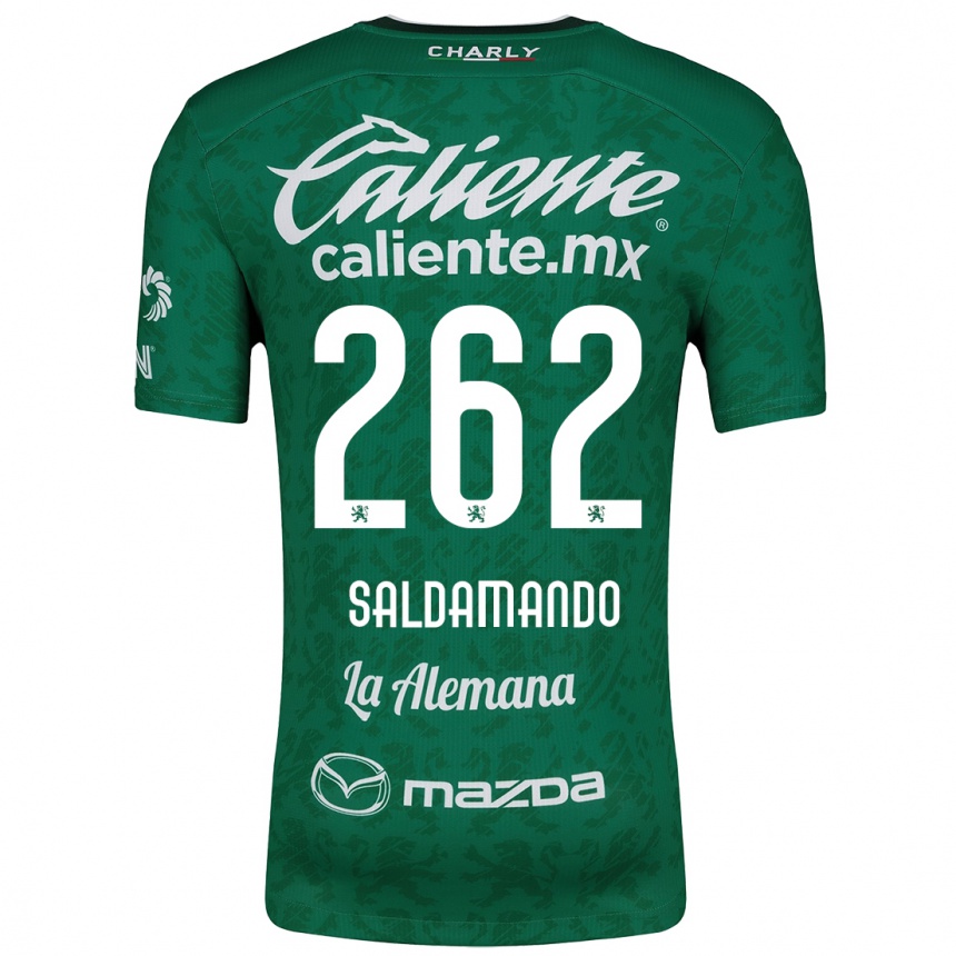 Niño Fútbol Camiseta José Saldamando #262 Verde Blanco 1ª Equipación 2024/25 Argentina