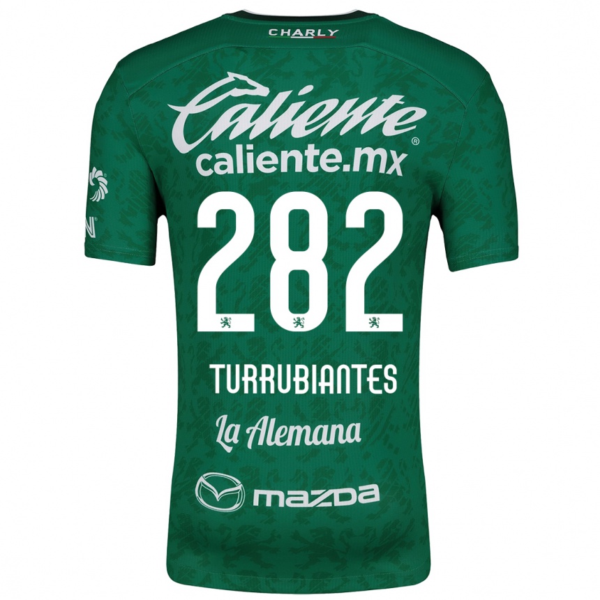 Niño Fútbol Camiseta Abdon Turrubiantes #282 Verde Blanco 1ª Equipación 2024/25 Argentina