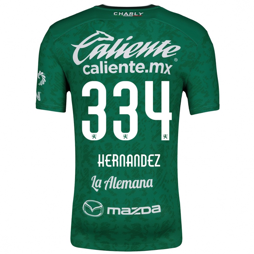 Niño Fútbol Camiseta Alan Hernández #334 Verde Blanco 1ª Equipación 2024/25 Argentina