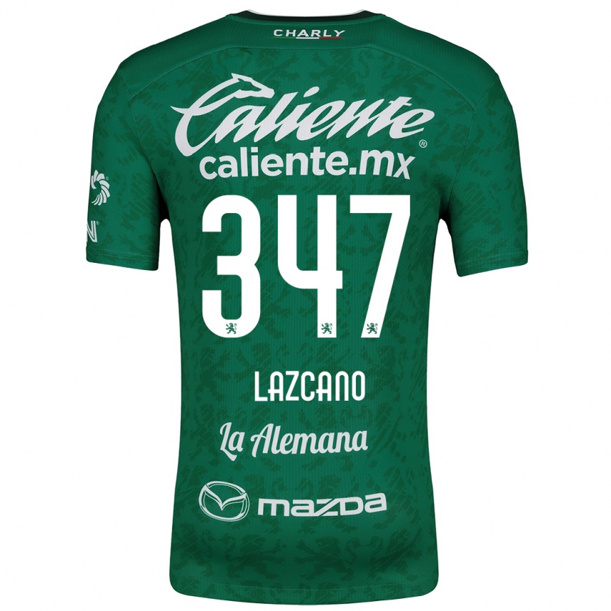 Niño Fútbol Camiseta Evan Lazcano #347 Verde Blanco 1ª Equipación 2024/25 Argentina