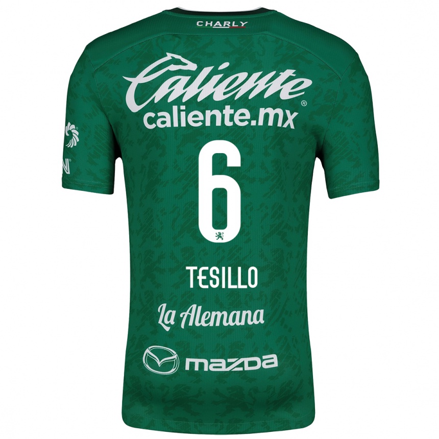 Niño Fútbol Camiseta William Tesillo #6 Verde Blanco 1ª Equipación 2024/25 Argentina