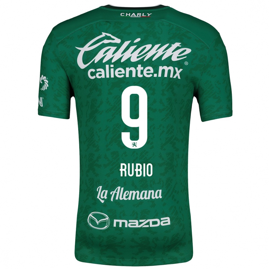 Niño Fútbol Camiseta Brian Rubio #9 Verde Blanco 1ª Equipación 2024/25 Argentina