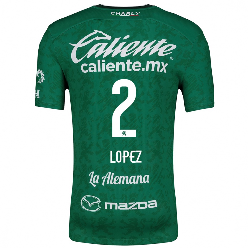 Niño Fútbol Camiseta Vanessa López #2 Verde Blanco 1ª Equipación 2024/25 Argentina