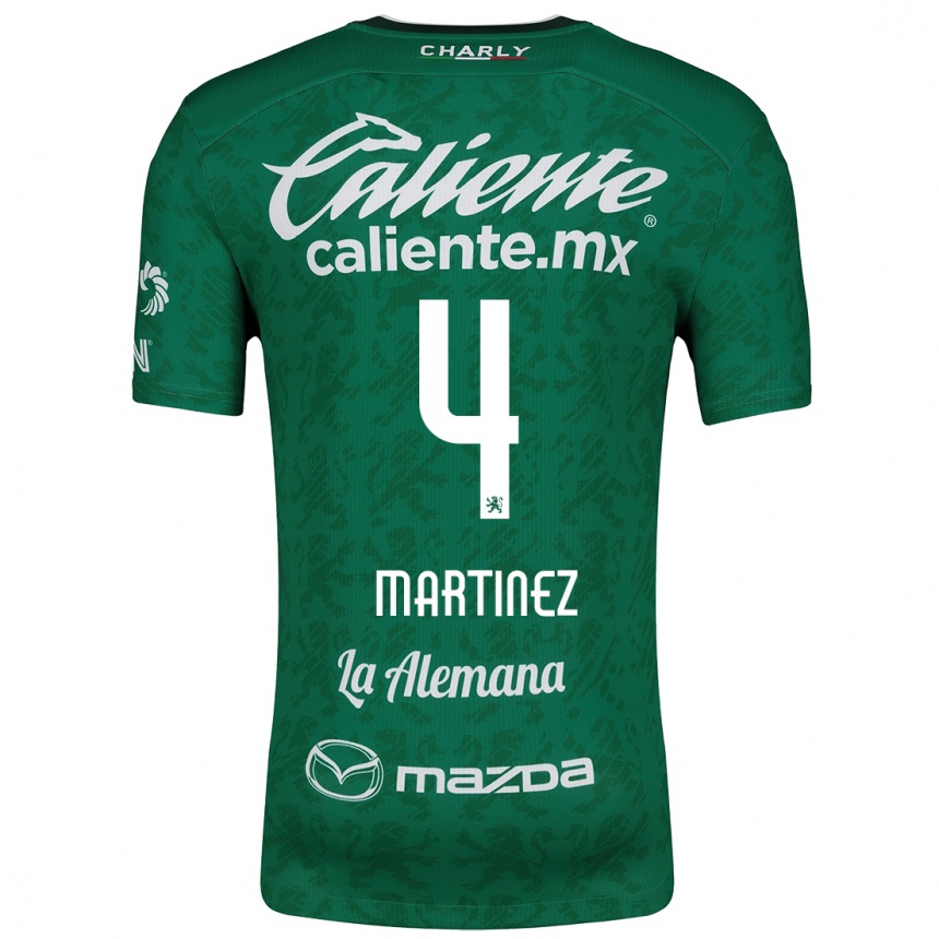 Niño Fútbol Camiseta Mitzi Martínez #4 Verde Blanco 1ª Equipación 2024/25 Argentina