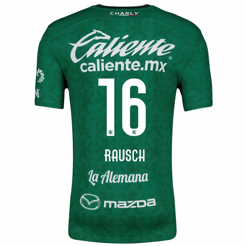 Niño Fútbol Camiseta Mayalu Rausch #16 Verde Blanco 1ª Equipación 2024/25 Argentina