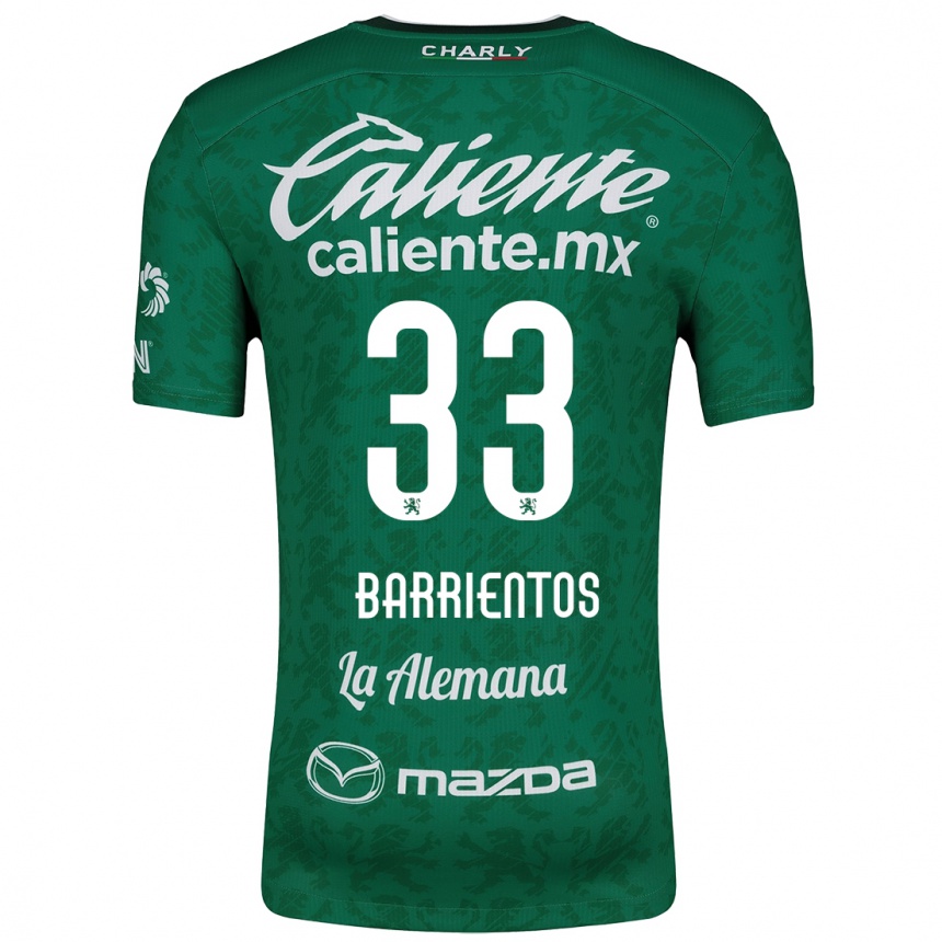 Niño Fútbol Camiseta Yashira Barrientos #33 Verde Blanco 1ª Equipación 2024/25 Argentina