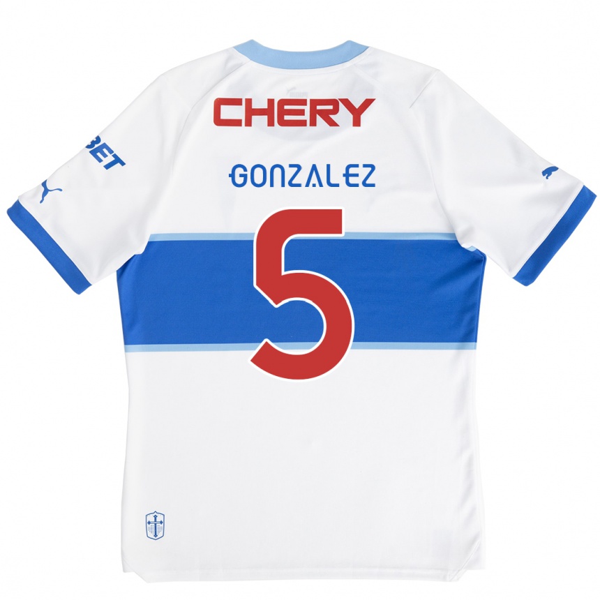 Niño Fútbol Camiseta Daniel González #5 Blanco Azul 1ª Equipación 2024/25 Argentina