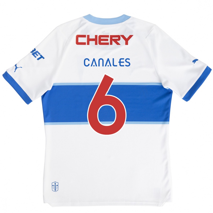 Niño Fútbol Camiseta Alfred Canales #6 Blanco Azul 1ª Equipación 2024/25 Argentina