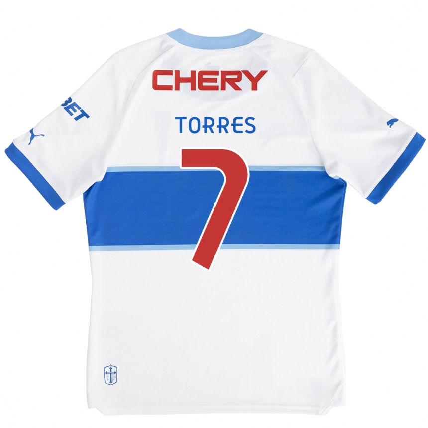 Niño Fútbol Camiseta Joaquín Torres #7 Blanco Azul 1ª Equipación 2024/25 Argentina