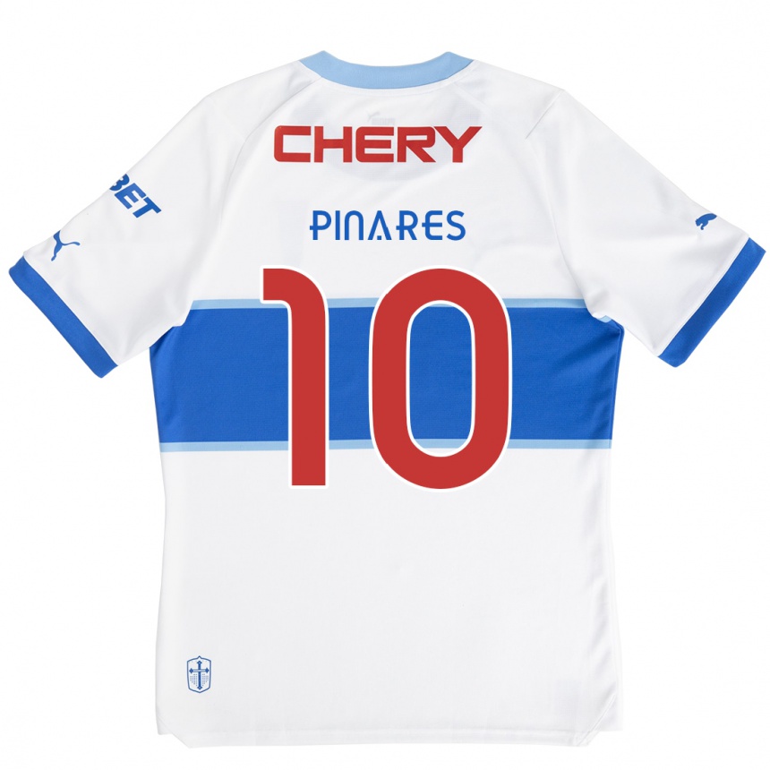 Niño Fútbol Camiseta César Pinares #10 Blanco Azul 1ª Equipación 2024/25 Argentina