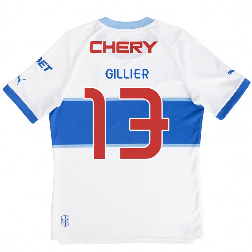 Niño Fútbol Camiseta Thomas Gillier #13 Blanco Azul 1ª Equipación 2024/25 Argentina