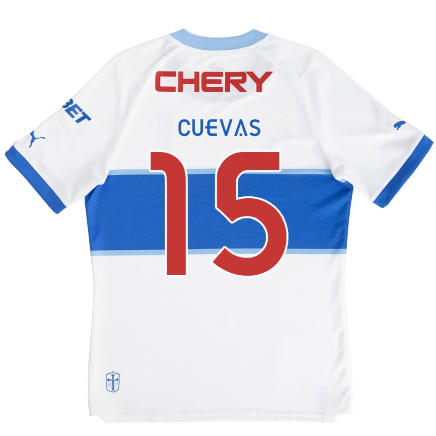 Niño Fútbol Camiseta Cristian Cuevas #15 Blanco Azul 1ª Equipación 2024/25 Argentina