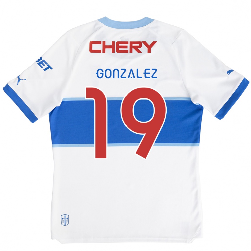 Niño Fútbol Camiseta Bryan González #19 Blanco Azul 1ª Equipación 2024/25 Argentina