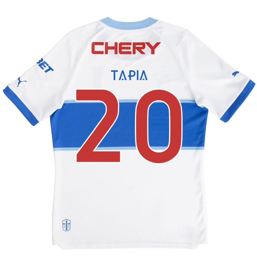 Niño Fútbol Camiseta Gonzalo Tapia #20 Blanco Azul 1ª Equipación 2024/25 Argentina