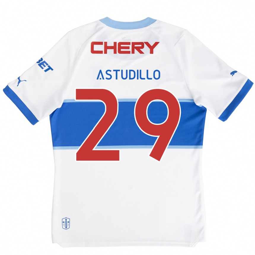 Niño Fútbol Camiseta Aaron Astudillo #29 Blanco Azul 1ª Equipación 2024/25 Argentina