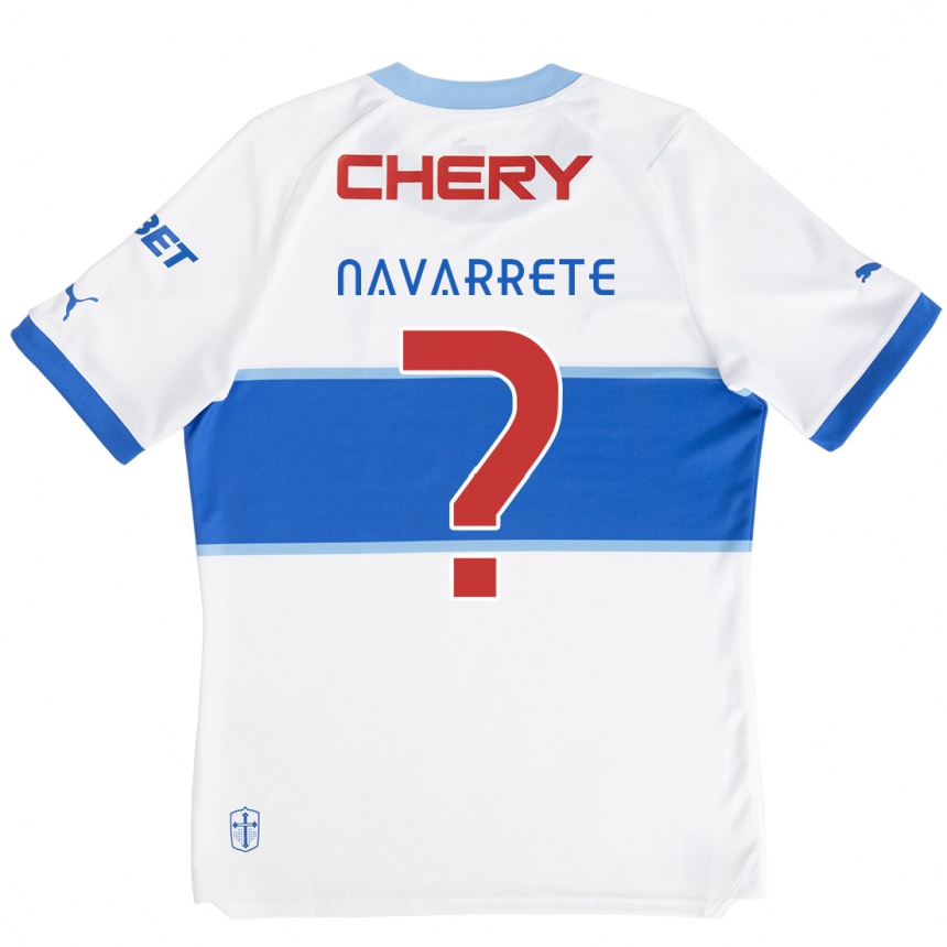 Niño Fútbol Camiseta Carlos Navarrete #0 Blanco Azul 1ª Equipación 2024/25 Argentina