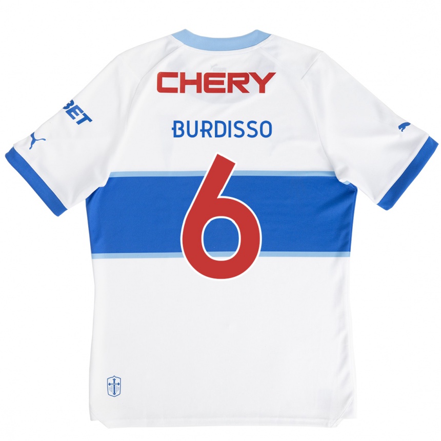 Niño Fútbol Camiseta Guillermo Burdisso #6 Blanco Azul 1ª Equipación 2024/25 Argentina