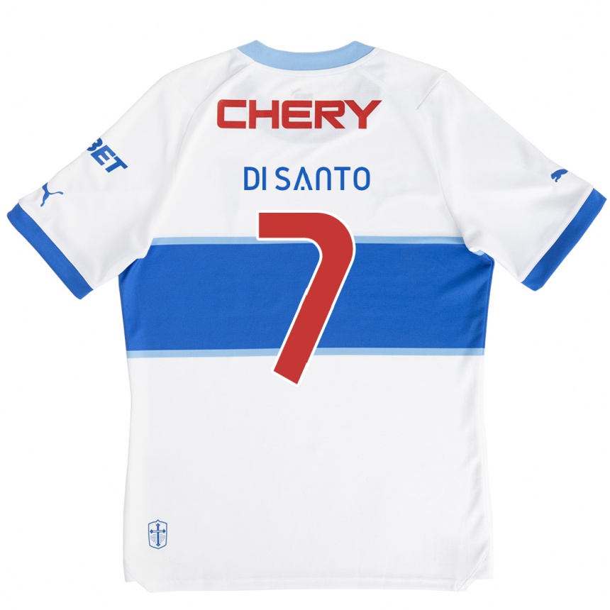 Niño Fútbol Camiseta Franco Di Santo #7 Blanco Azul 1ª Equipación 2024/25 Argentina