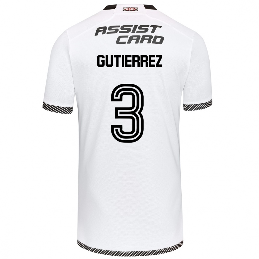 Niño Fútbol Camiseta Daniel Gutiérrez #3 Blanco Negro 1ª Equipación 2024/25 Argentina