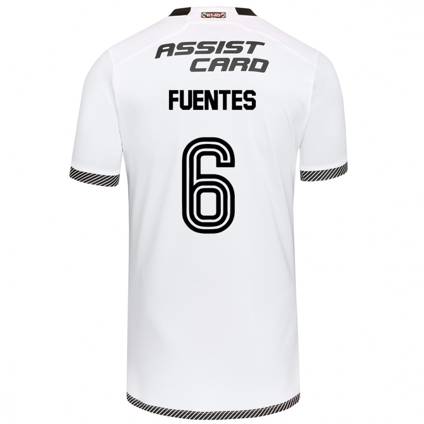 Niño Fútbol Camiseta César Fuentes #6 Blanco Negro 1ª Equipación 2024/25 Argentina