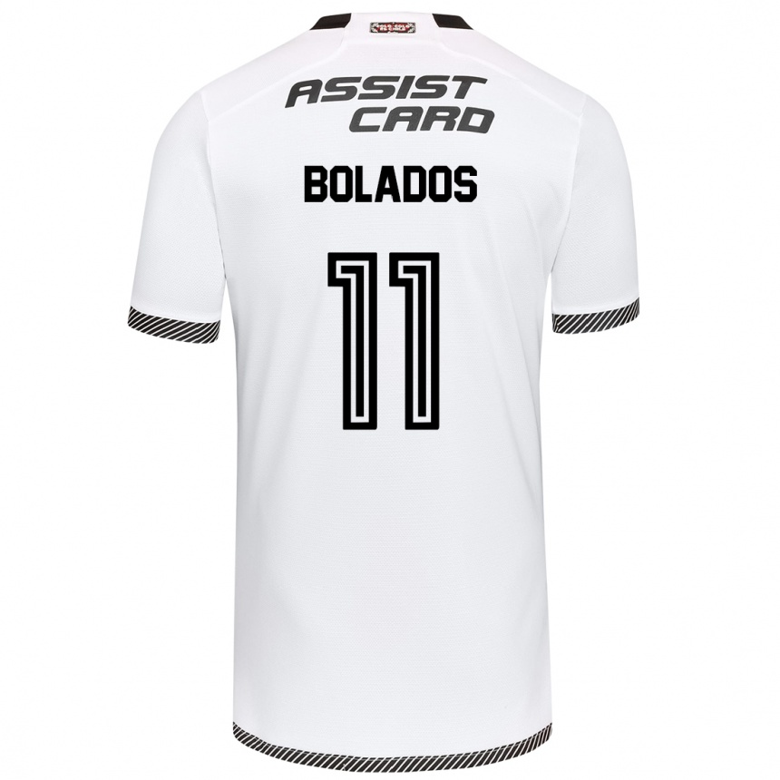 Niño Fútbol Camiseta Marcos Bolados #11 Blanco Negro 1ª Equipación 2024/25 Argentina