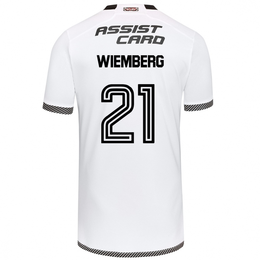 Niño Fútbol Camiseta Erick Wiemberg #21 Blanco Negro 1ª Equipación 2024/25 Argentina