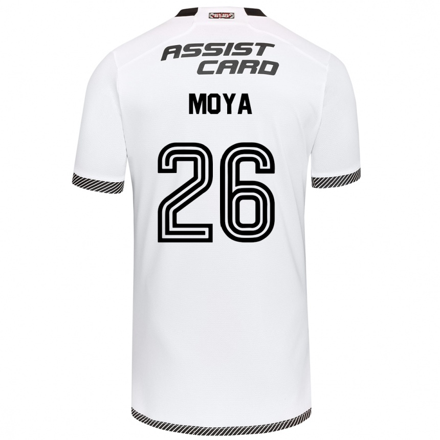 Niño Fútbol Camiseta Matías Moya #26 Blanco Negro 1ª Equipación 2024/25 Argentina