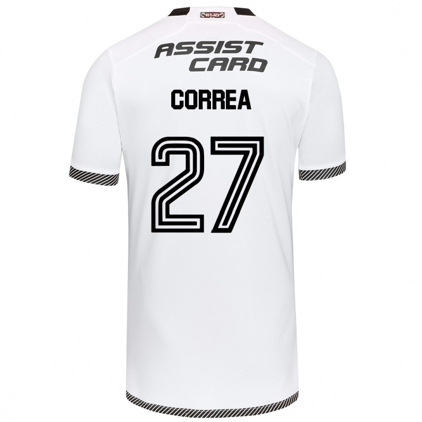 Niño Fútbol Camiseta Javier Correa #27 Blanco Negro 1ª Equipación 2024/25 Argentina