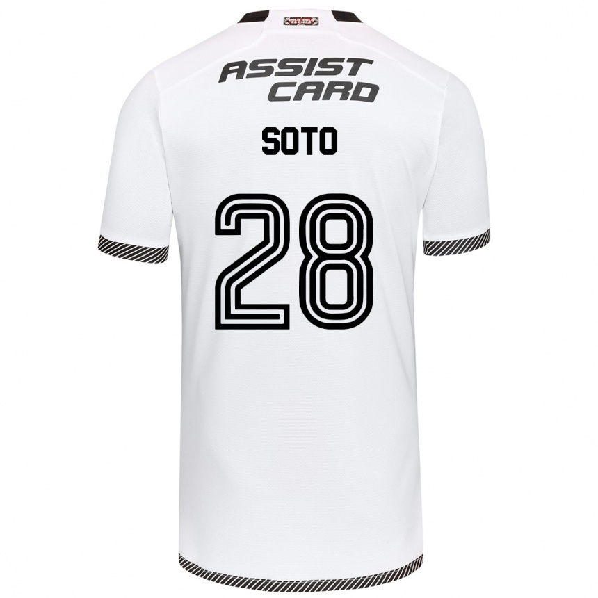 Niño Fútbol Camiseta Lucas Soto #28 Blanco Negro 1ª Equipación 2024/25 Argentina