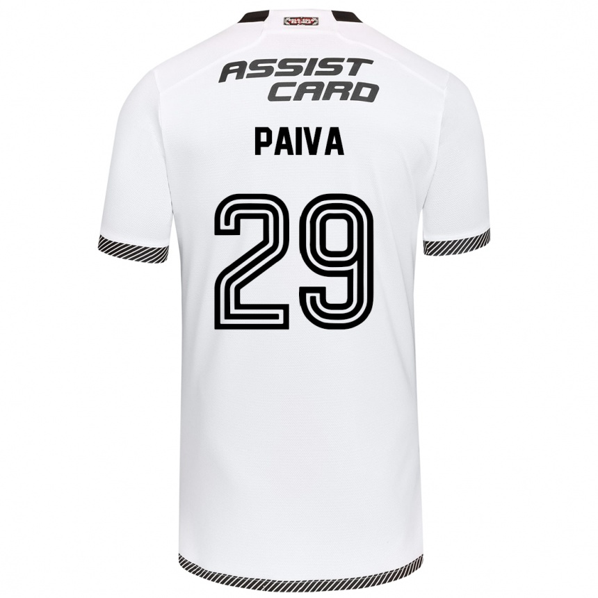 Niño Fútbol Camiseta Guillermo Paiva #29 Blanco Negro 1ª Equipación 2024/25 Argentina