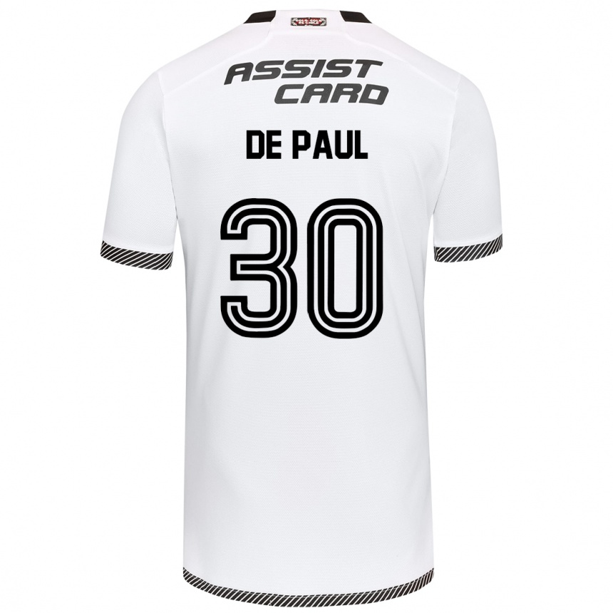 Niño Fútbol Camiseta Fernando De Paul #30 Blanco Negro 1ª Equipación 2024/25 Argentina