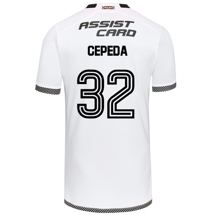 Niño Fútbol Camiseta Lucas Cepeda #32 Blanco Negro 1ª Equipación 2024/25 Argentina