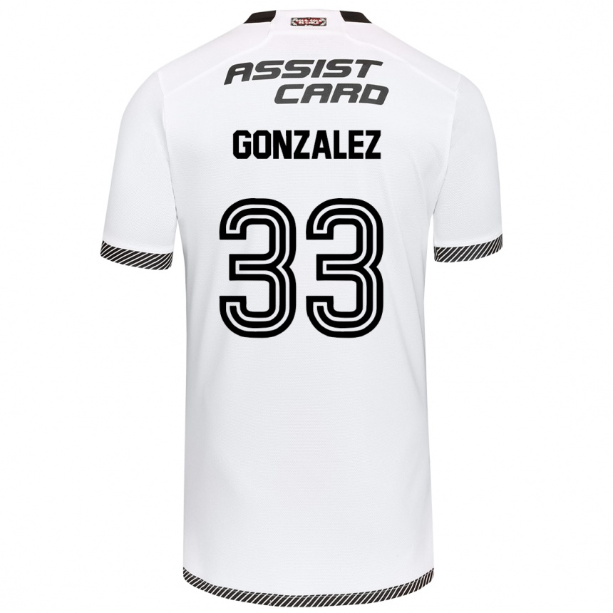 Niño Fútbol Camiseta Ramiro González #33 Blanco Negro 1ª Equipación 2024/25 Argentina