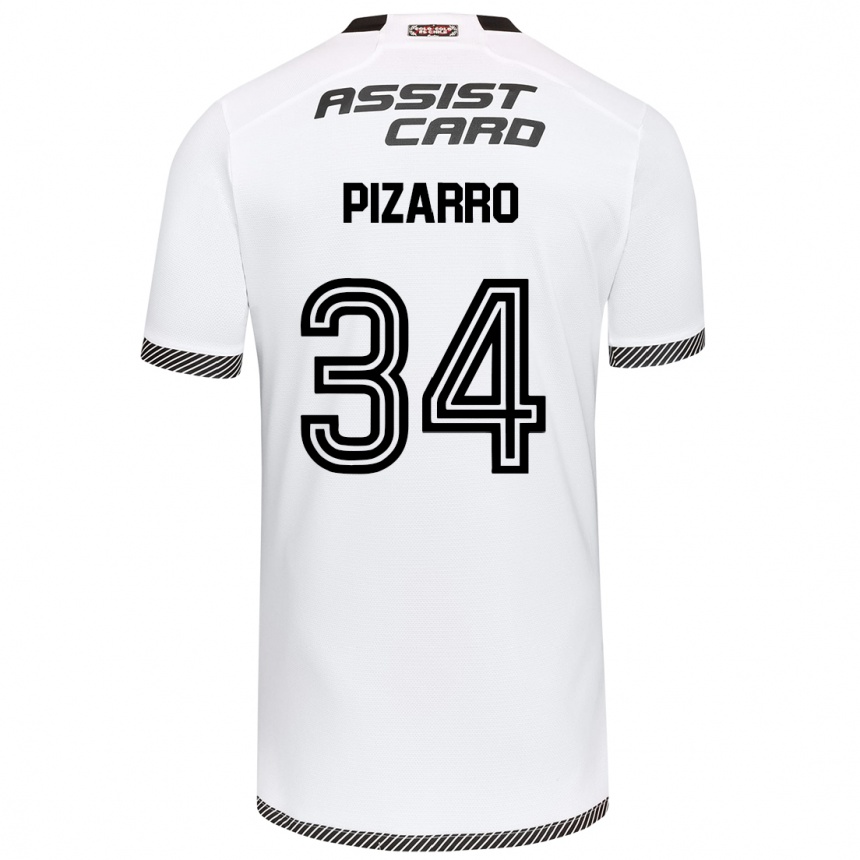 Niño Fútbol Camiseta Vicente Pizarro #34 Blanco Negro 1ª Equipación 2024/25 Argentina