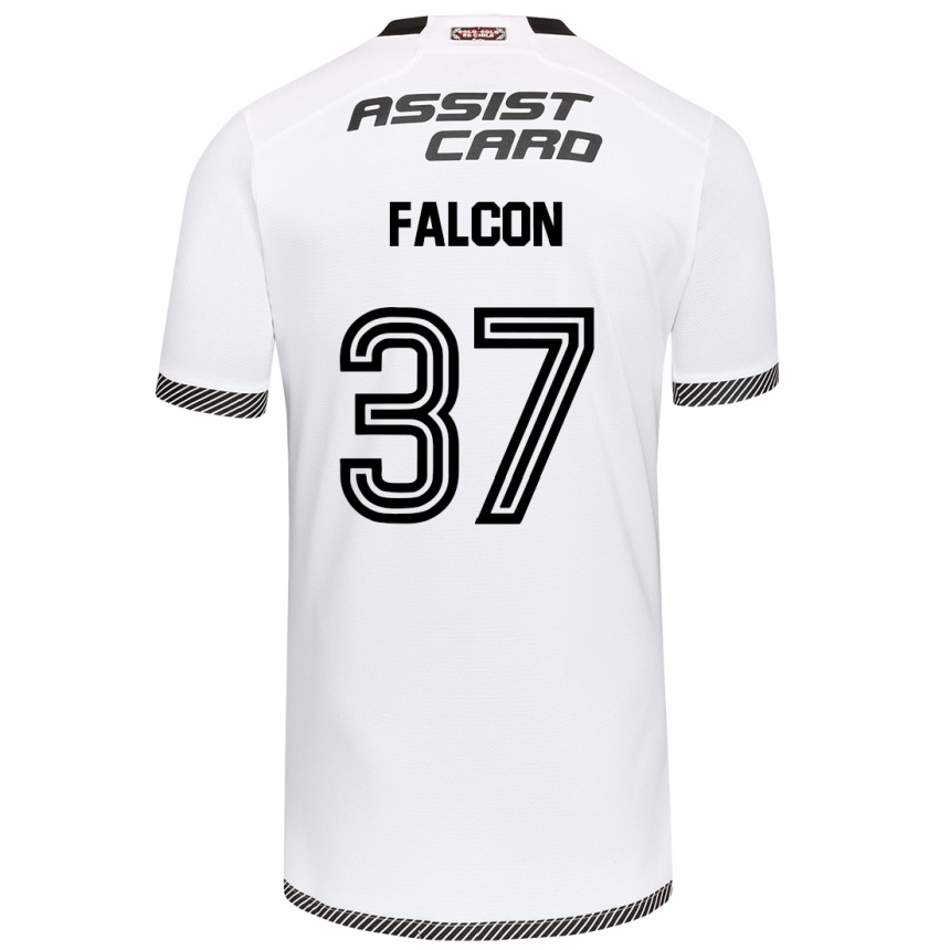 Niño Fútbol Camiseta Maximiliano Falcón #37 Blanco Negro 1ª Equipación 2024/25 Argentina