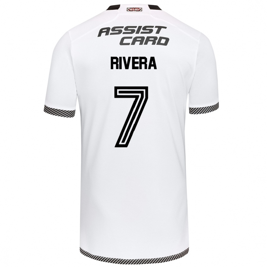 Niño Fútbol Camiseta Francisco Rivera #7 Blanco Negro 1ª Equipación 2024/25 Argentina