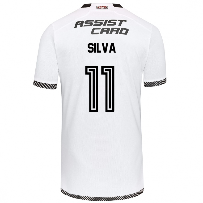 Niño Fútbol Camiseta Martín Silva #11 Blanco Negro 1ª Equipación 2024/25 Argentina