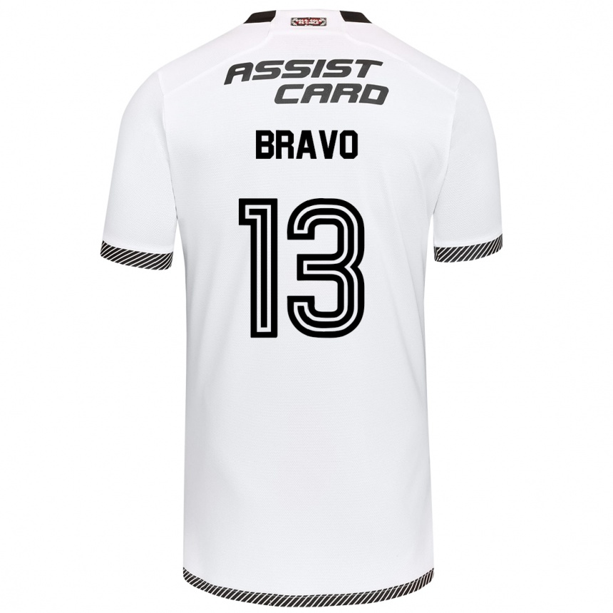 Niño Fútbol Camiseta Santiago Bravo #13 Blanco Negro 1ª Equipación 2024/25 Argentina