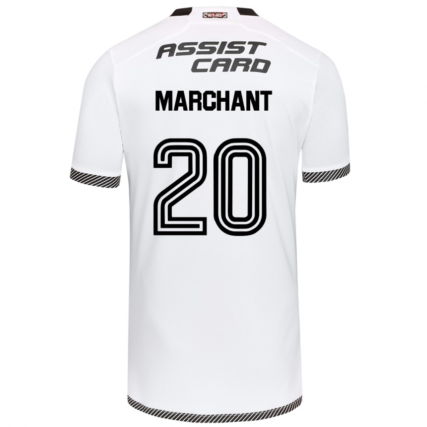 Niño Fútbol Camiseta Francisco Marchant #20 Blanco Negro 1ª Equipación 2024/25 Argentina