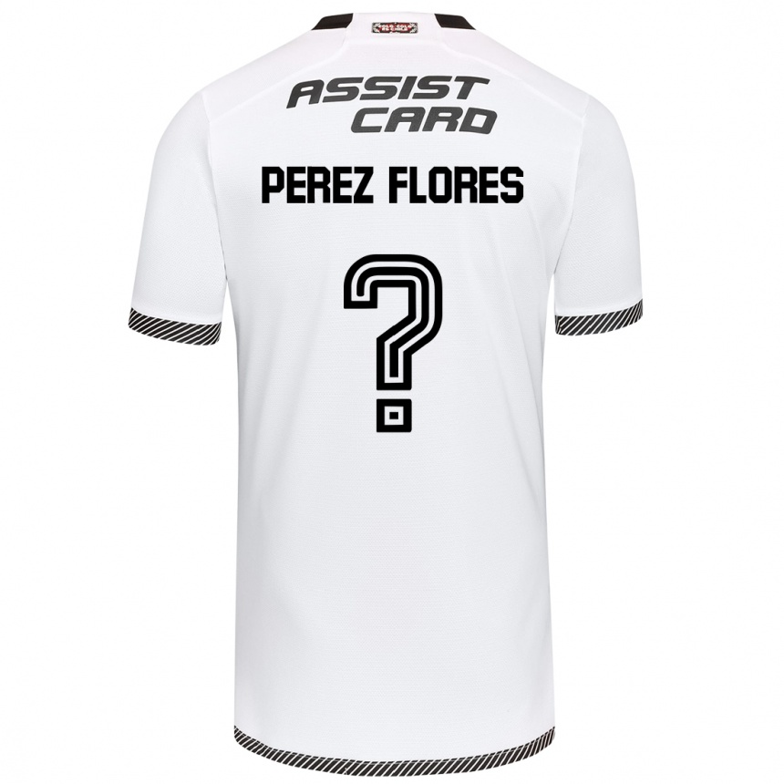 Niño Fútbol Camiseta Benjamín Pérez Flores #0 Blanco Negro 1ª Equipación 2024/25 Argentina