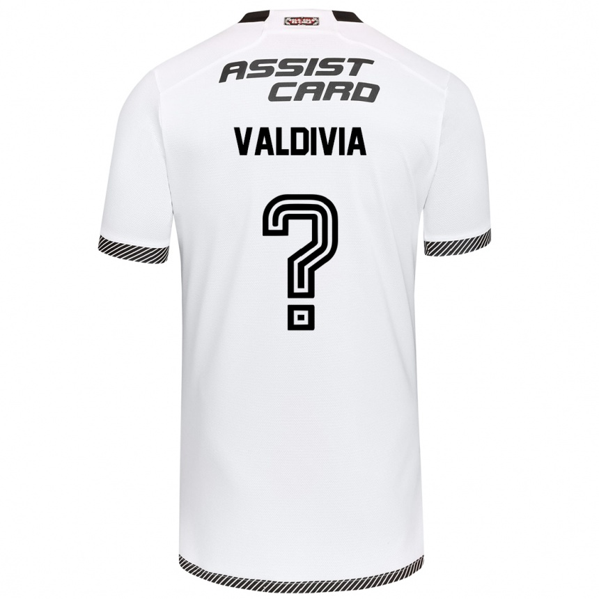 Niño Fútbol Camiseta Felipe Valdivia #0 Blanco Negro 1ª Equipación 2024/25 Argentina