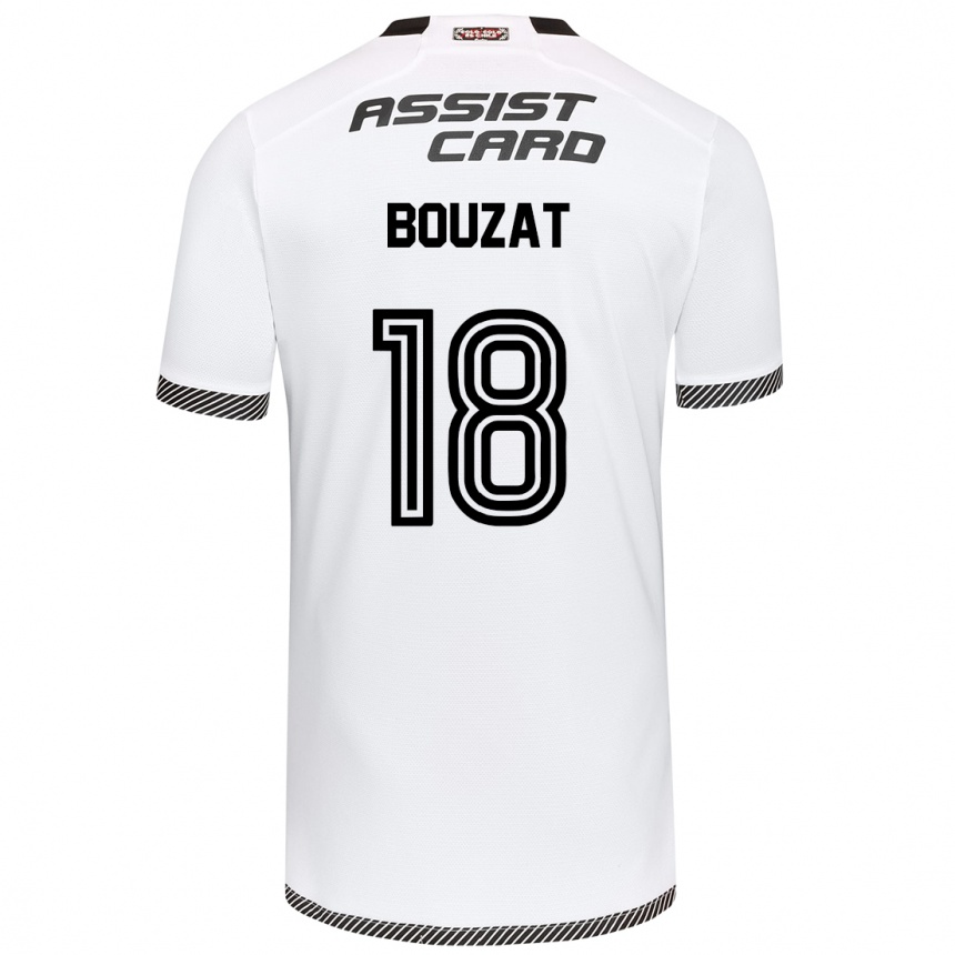 Niño Fútbol Camiseta Agustín Bouzat #18 Blanco Negro 1ª Equipación 2024/25 Argentina