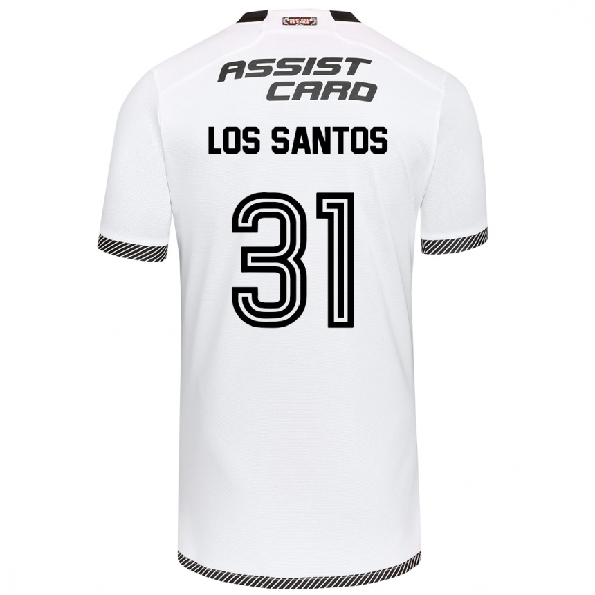 Niño Fútbol Camiseta Matías De Los Santos #31 Blanco Negro 1ª Equipación 2024/25 Argentina