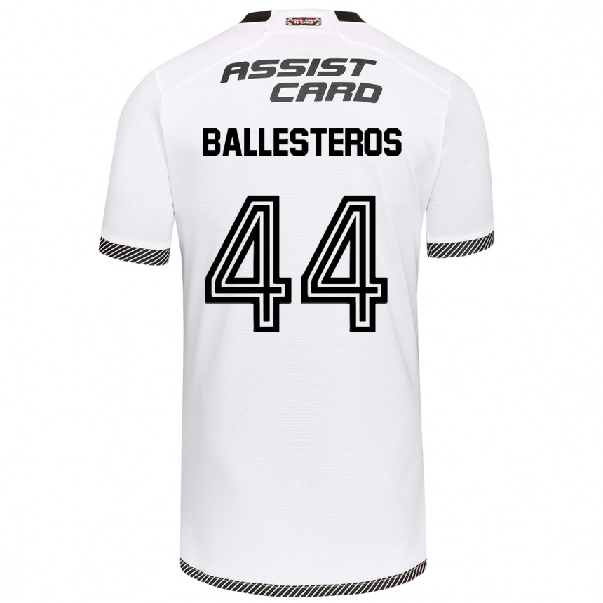 Niño Fútbol Camiseta Martín Ballesteros #44 Blanco Negro 1ª Equipación 2024/25 Argentina