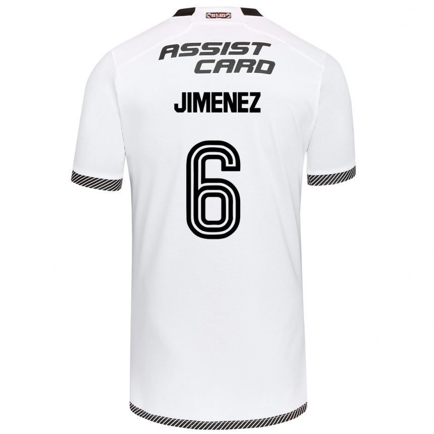 Niño Fútbol Camiseta Yastin Jiménez #6 Blanco Negro 1ª Equipación 2024/25 Argentina