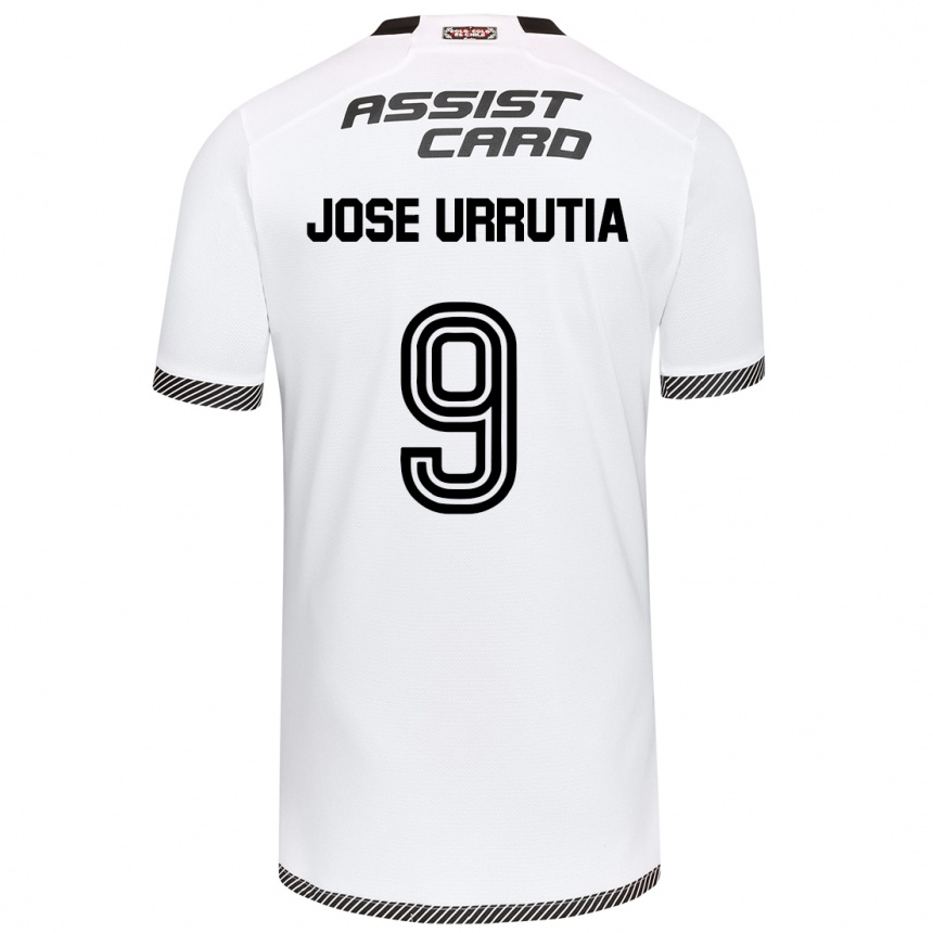 Niño Fútbol Camiseta María José Urrutia #9 Blanco Negro 1ª Equipación 2024/25 Argentina