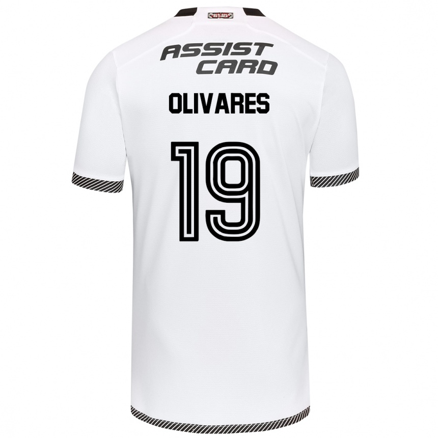 Niño Fútbol Camiseta Michelle Olivares #19 Blanco Negro 1ª Equipación 2024/25 Argentina